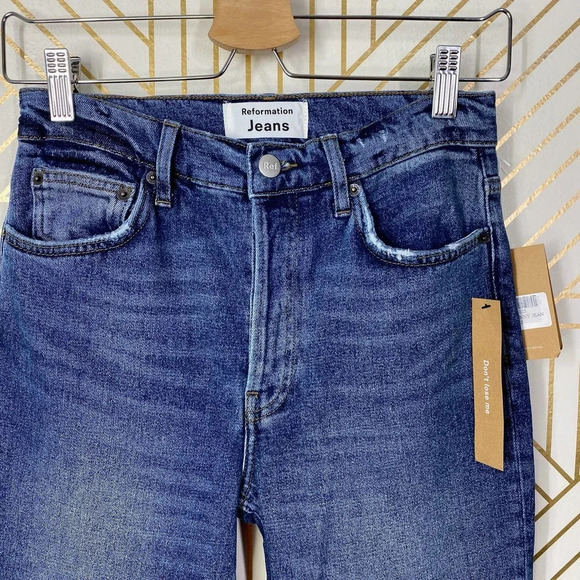 REFORMATION Serena High Waist Skinny Jeans in Kasai Blue‎ Size US 25 - Picture 3 of 12